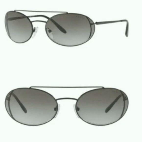 Prada 61mm Oval Sunglasses Black - Picture 1 of 13